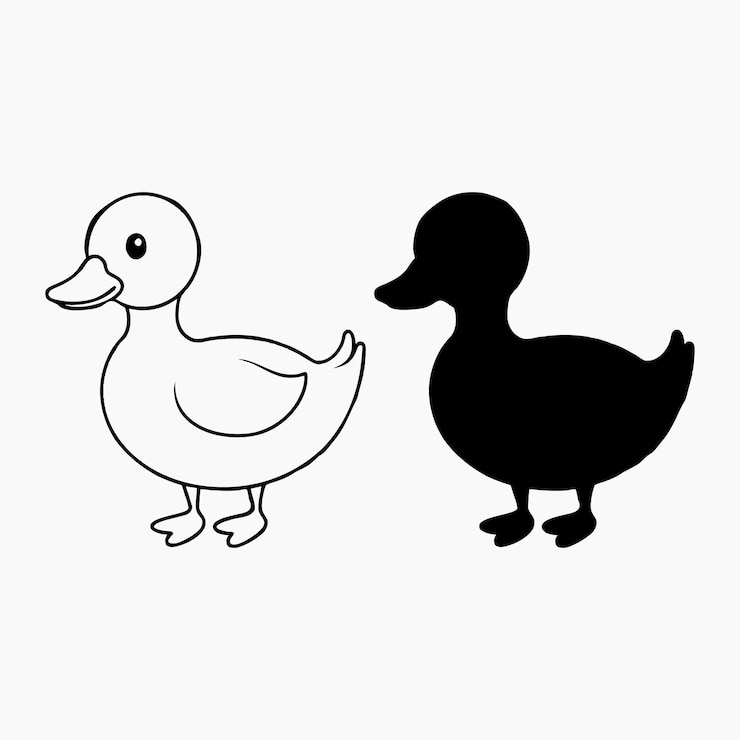 Vecteur illustration vectorielle de la silhouette du canard mallard