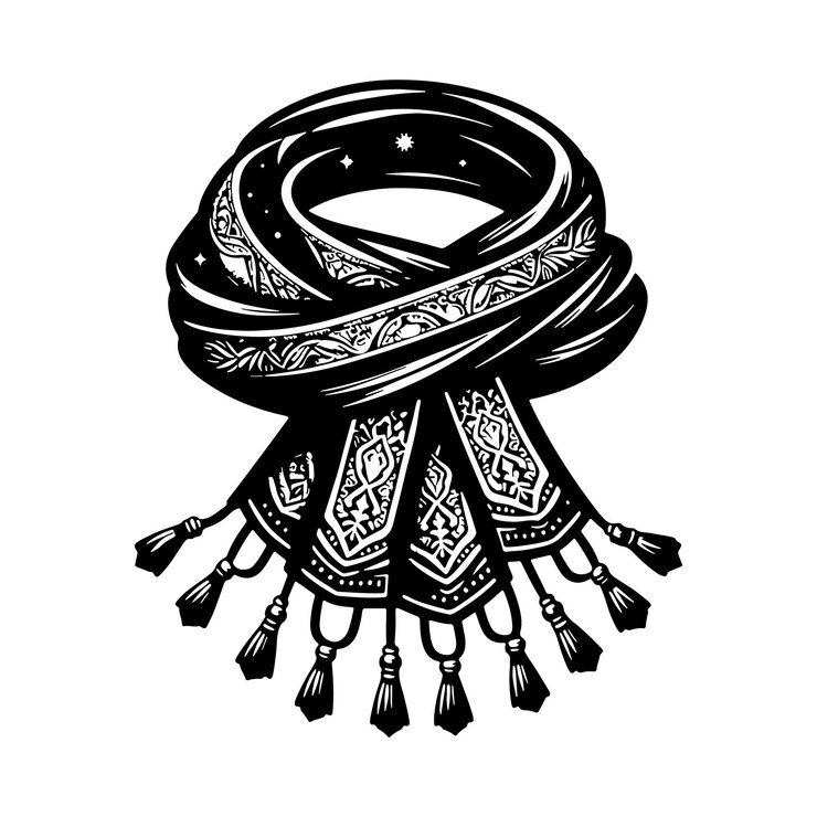 Vecteur illustration vectorielle de la silhouette du foulard