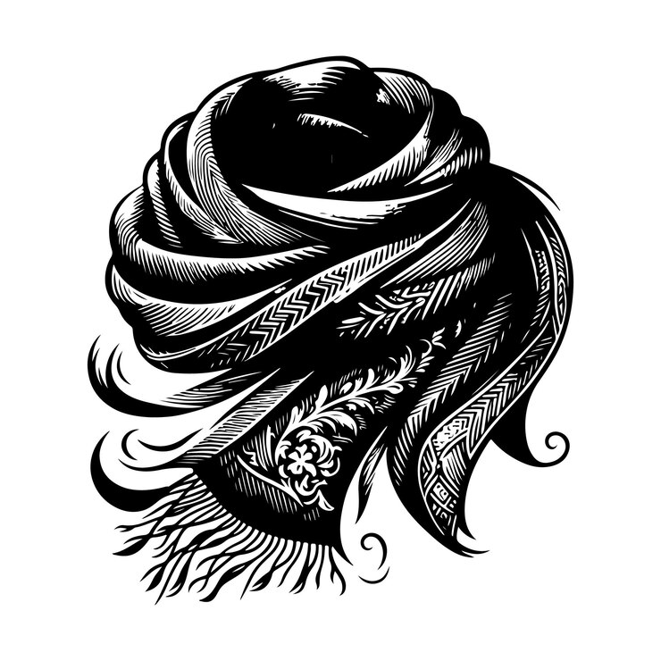 Vecteur illustration vectorielle de la silhouette du foulard