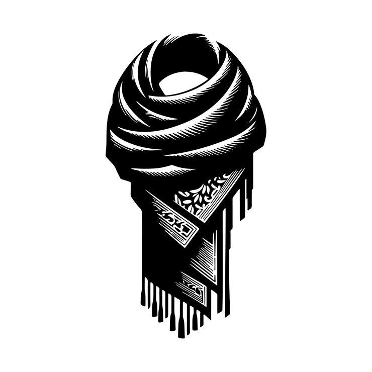 Vecteur illustration vectorielle de la silhouette du foulard