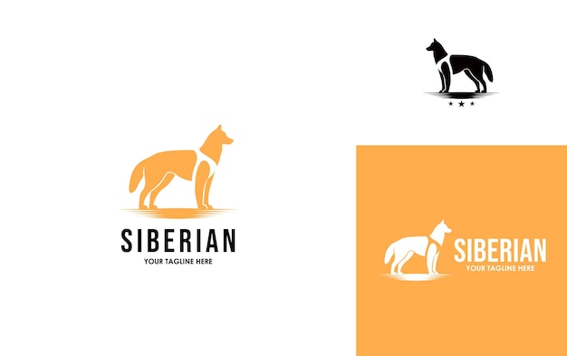 Vecteur illustration vectorielle de la silhouette du logo du chien husky sibérien