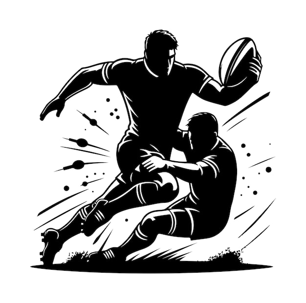 Vecteur illustration vectorielle de la silhouette du rugby