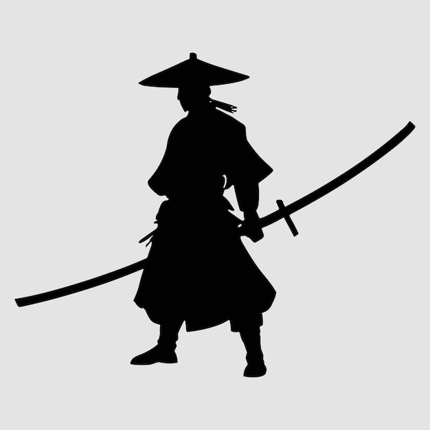 Illustration vectorielle de la silhouette du samouraï