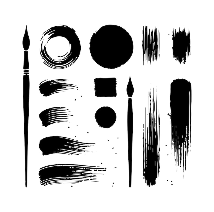 Vecteur illustration vectorielle de la silhouette des éléments du brush grunge