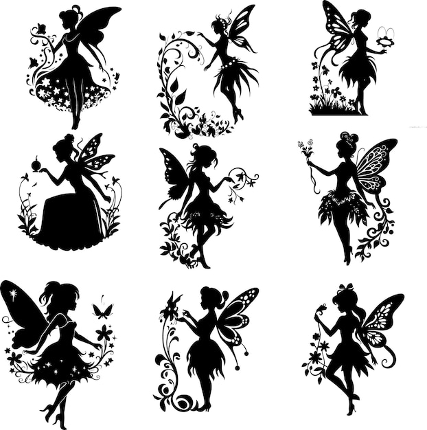 Illustration Vectorielle De La Silhouette De La Fée