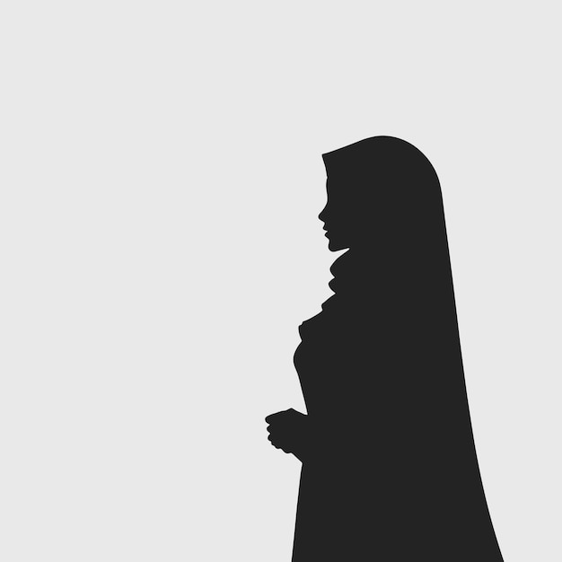 Vecteur illustration vectorielle de la silhouette d'une femme en hijab