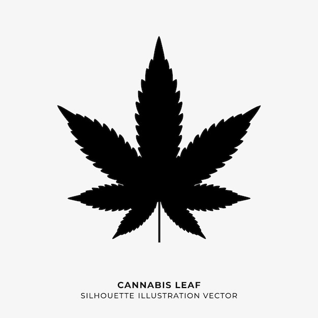 Illustration Vectorielle De Silhouette De Feuille De Cannabis