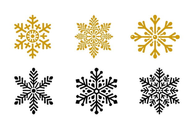 Illustration vectorielle de la silhouette des flocons de neige