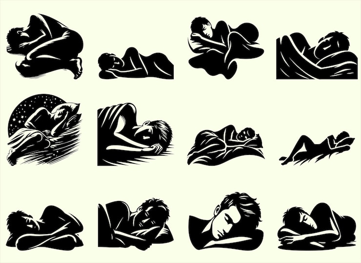 Vecteur illustration vectorielle de la silhouette de l'homme endormi