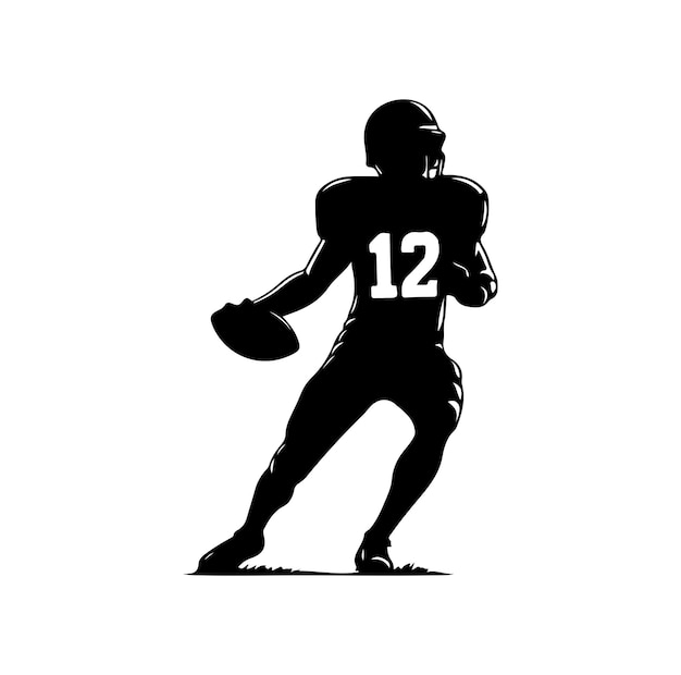 Vecteur illustration vectorielle de la silhouette d'un joueur de football