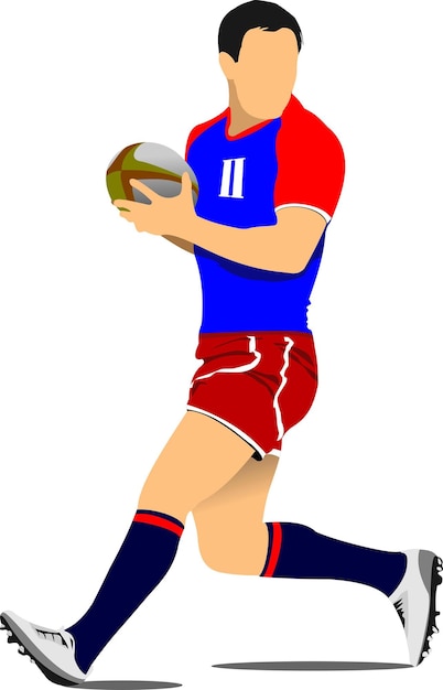 Vecteur illustration vectorielle de silhouette de joueur de rugby