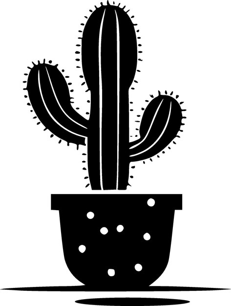 Vecteur illustration vectorielle de la silhouette minimaliste et simple du cactus