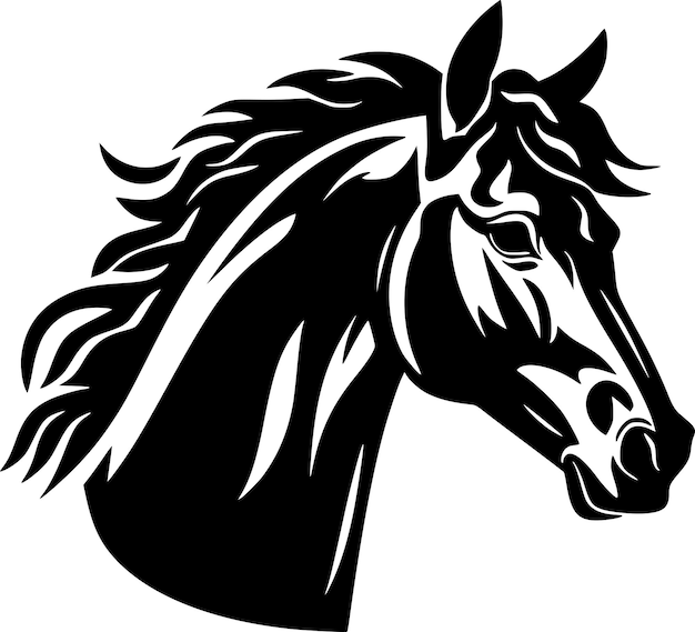 Illustration Vectorielle De La Silhouette Minimaliste Et Simple Du Cheval