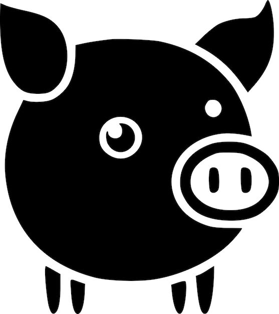 Vecteur illustration vectorielle de la silhouette minimaliste et simple du cochon