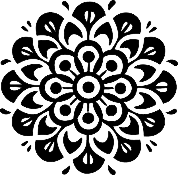 Illustration vectorielle de la silhouette minimaliste et simple du Mandala