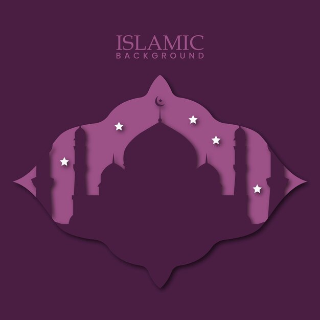 illustration vectorielle de la silhouette d'une mosquée de fond islamique