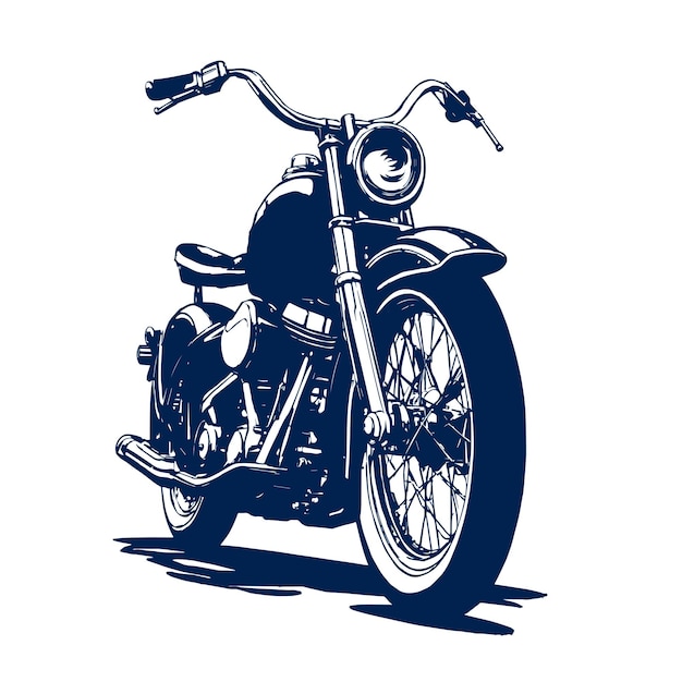 Illustration Vectorielle De La Silhouette D'une Moto Vintage