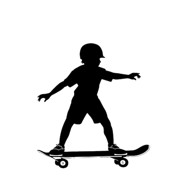 Illustration vectorielle de la silhouette de patinage