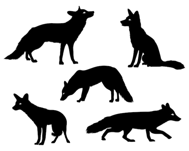 Illustration vectorielle de la silhouette de renard isolée sur fond blanc