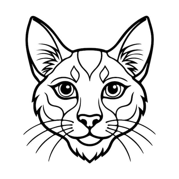 Illustration vectorielle de la silhouette de la tête d'un chat