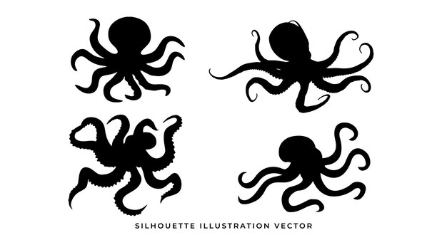 Illustration Vectorielle De Silhouettes D'animaux Sauvages. Animaux Isolés