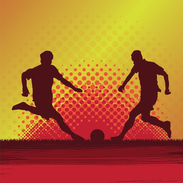 Illustration vectorielle de silhouettes de football.