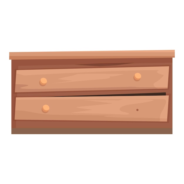 Illustration vectorielle d'une simple armoire en bois à deux tiroirs