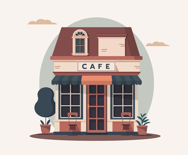 Illustration Vectorielle Simple Café Maison