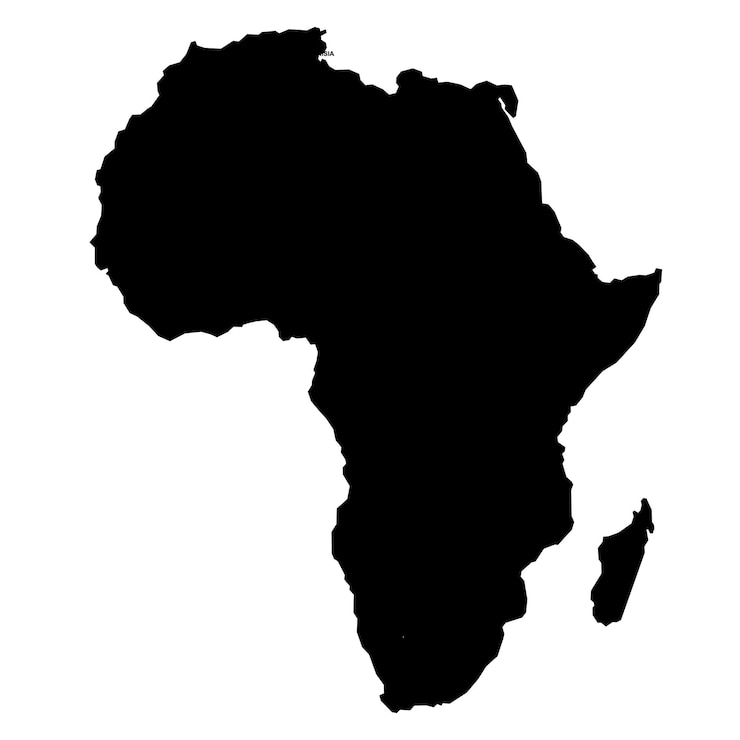 Vecteur illustration vectorielle simple de la carte du continent africain