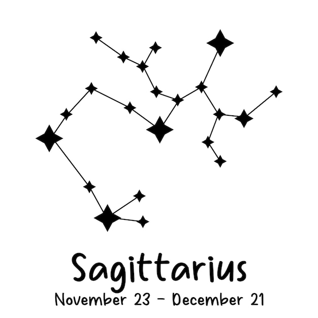 Vecteur illustration vectorielle simple d'une constellation de signe du zodiaque sagittaire