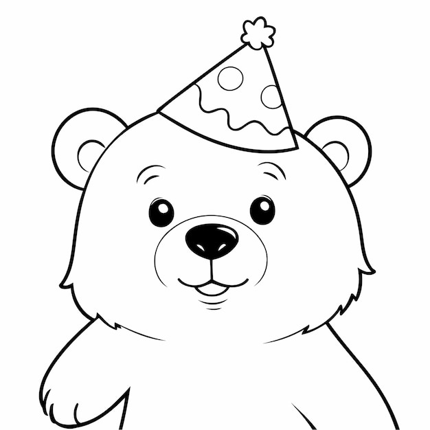 Illustration Vectorielle Simple De Dessin D'ours Pour Enfants à Colorier