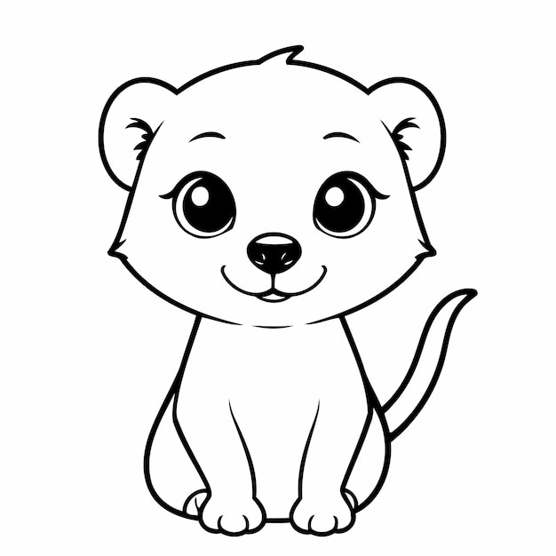 Vecteur illustration vectorielle simple du dessin de meerkat pour l'activité de coloration des enfants