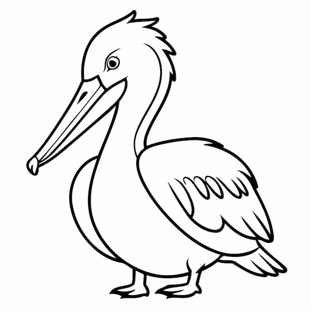 Illustration vectorielle simple du griffon de Pélican pour les enfants feuille de travail à colorier