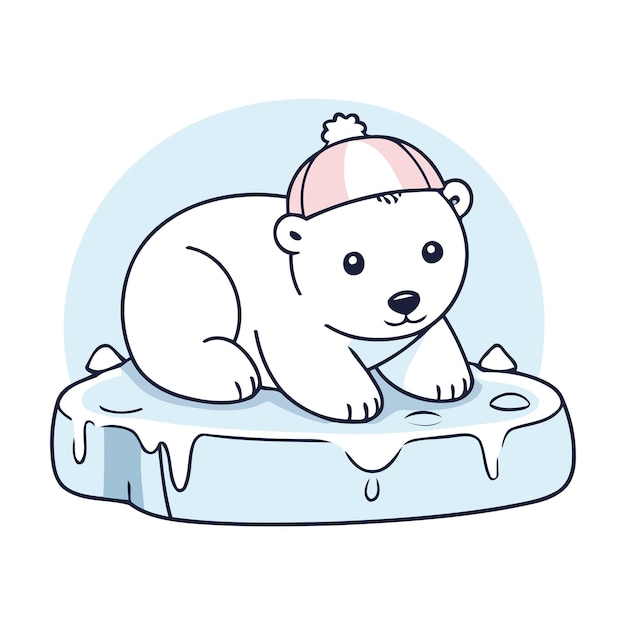 Vecteur illustration vectorielle simple d'un livre d'ours polaire pour enfants