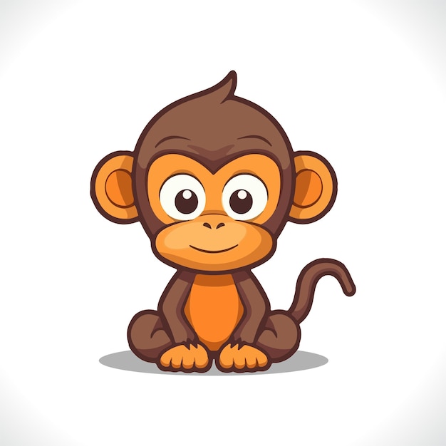 Illustration Vectorielle De Singe Mignon Dessin Animé