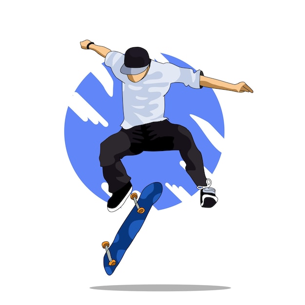 Illustration vectorielle de skateboard sport sur fond blanc fichier eps