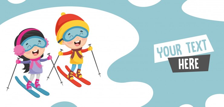 Vecteur illustration vectorielle de ski enfants