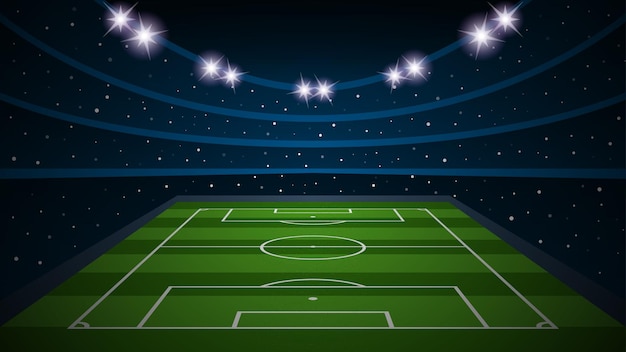 Illustration vectorielle de stade de terrain de football vide