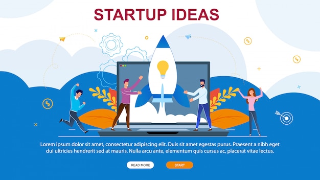 Vecteur illustration vectorielle startup ideas page d'atterrissage.