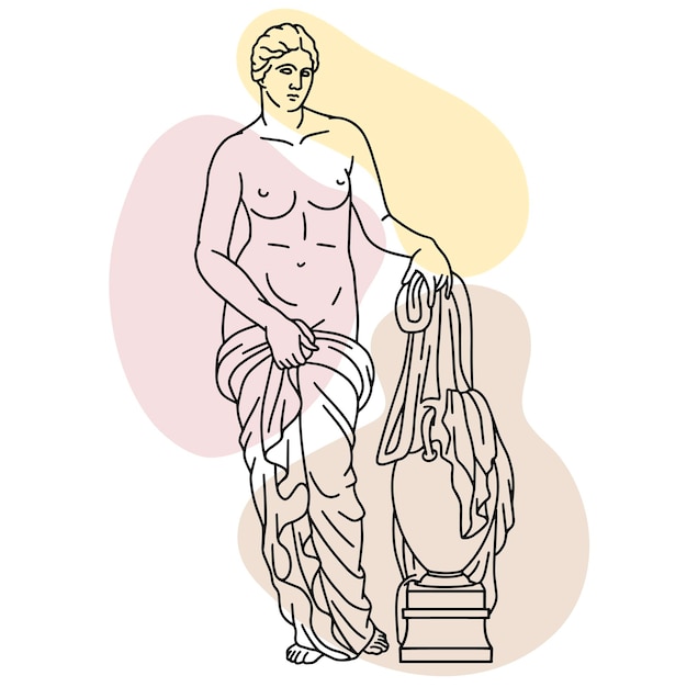 Vecteur illustration vectorielle de la statue antique d'aphrodite de cnide