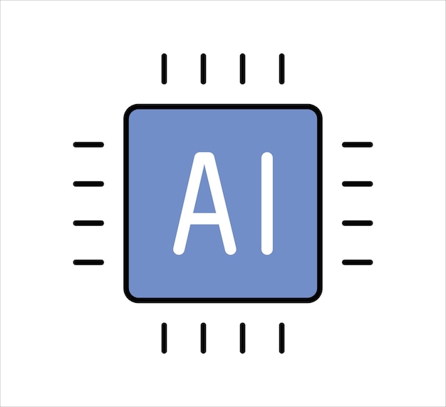 Illustration vectorielle de style de concept d'icône liée à l'intelligence artificielle