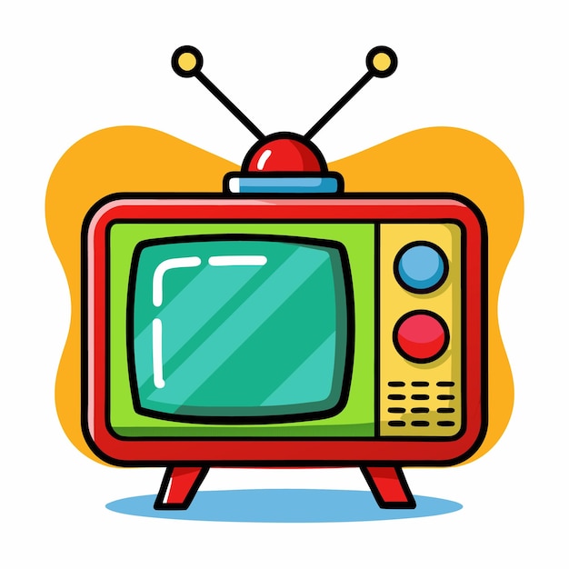 Illustration vectorielle de style dessin animé de cliparts télévisés