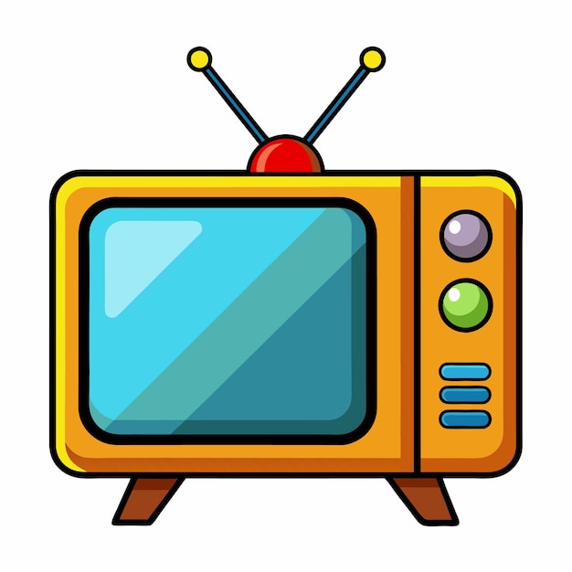 Illustration vectorielle de style dessin animé de cliparts télévisés