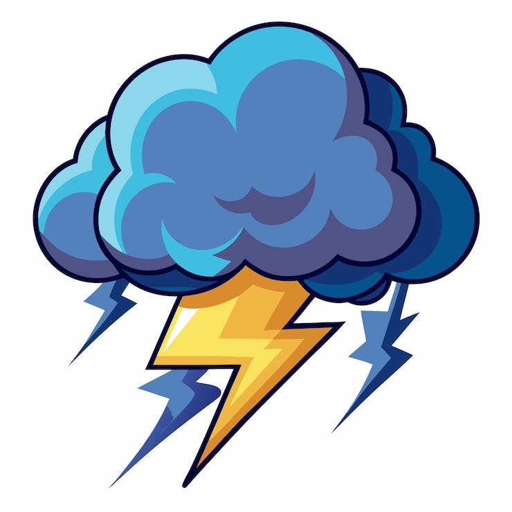 Vecteur illustration vectorielle de style dessin animé de stormcloud