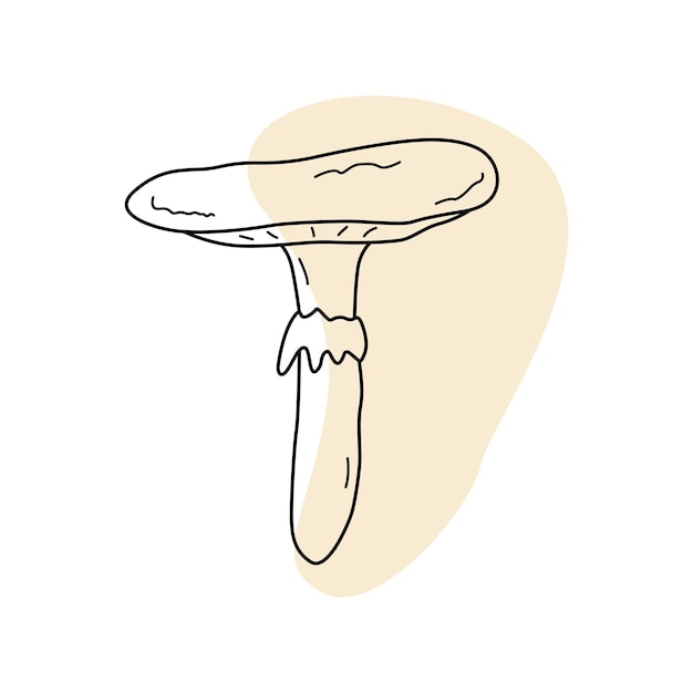 Illustration vectorielle de style doodle champignons monochromes dessinés à la main