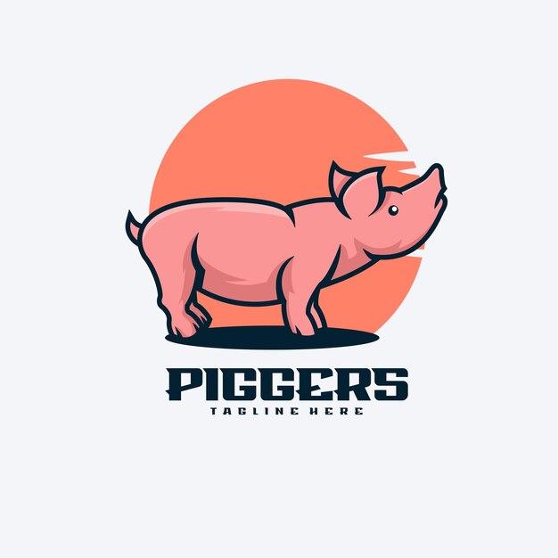 Illustration vectorielle style mascotte cochon