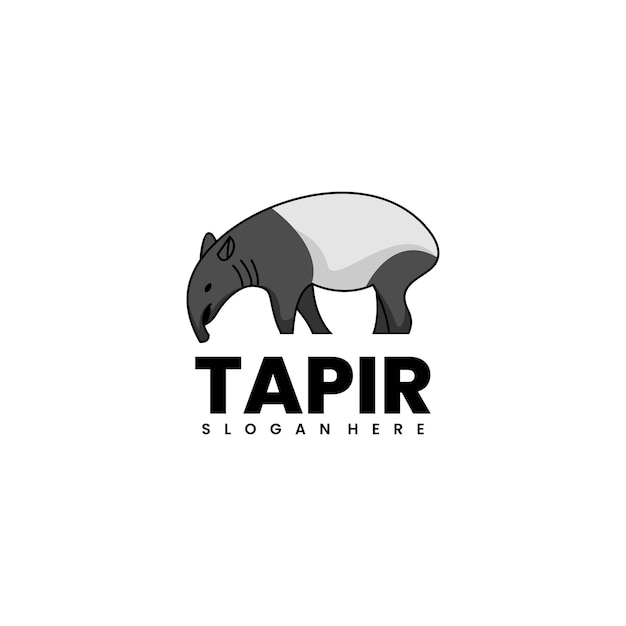 Illustration vectorielle style mascotte tapir