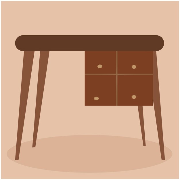 Vecteur illustration vectorielle d'une table en bois pour pupitres d'école ou mobilier de bureau