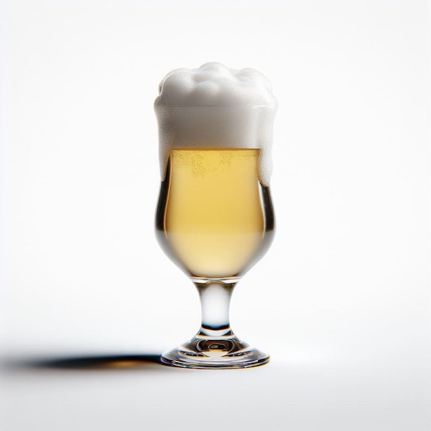 Illustration vectorielle de la tasse de bière Hoppy Glass Pint isolée sur le papier peint blanc de l'icône emoji Ale Draft