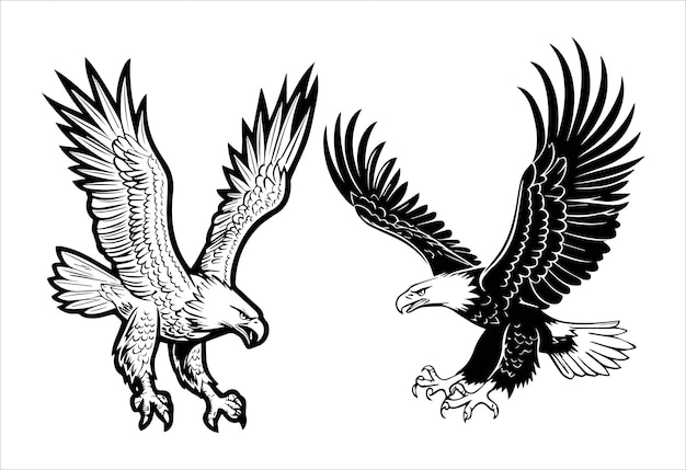 Illustration vectorielle d'un tatouage d'aigle